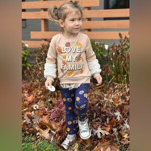 Forever Me | "Love My Family" Fall Two Piece Sweater Leggings Set | Size 2T